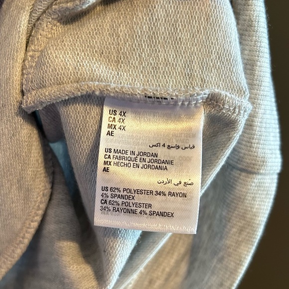 NWT Ideology Sz 4X Women’s Grey Criss-Cross Hem Crew Neck Light Long Sleeve Top! - Picture 6 of 10